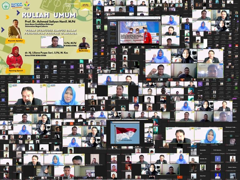 Prof. Dr. Achmad Sofyan Hanif, M.Pd., menjadi Keynote Speaker dalam Kuliah Umum Sekolah Tinggi Olahraga dan Kesehatan Bina Guna